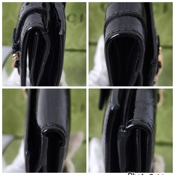 Auth Gucci Guccissima Patent Leather Compact Wallet - Picture 9 of 9